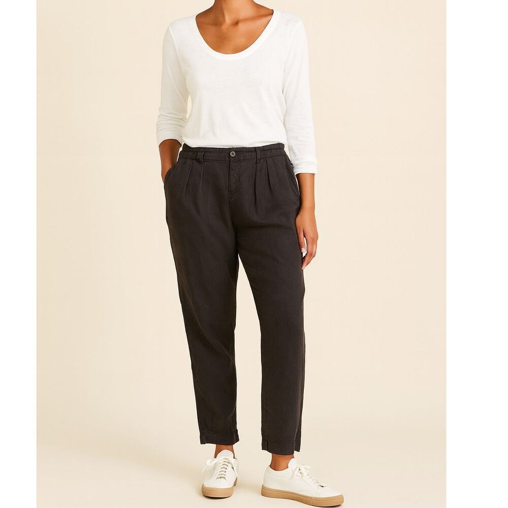 Johnny Was Linen Pleated Pant Trouser High Rise Relaxed Fit Black Size XL - Picture 1 of 12